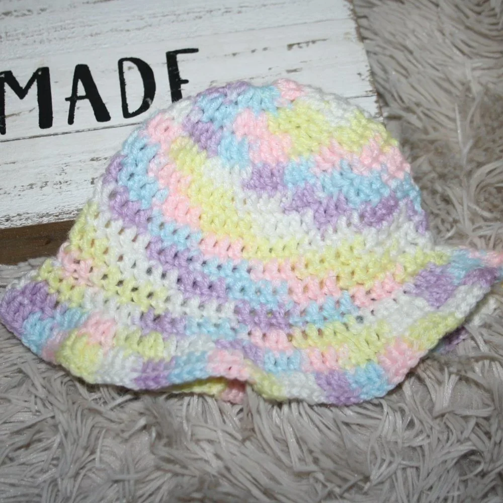 🌞 CROCHET SUN BRIM HAT · 0–3 MO 🌞
